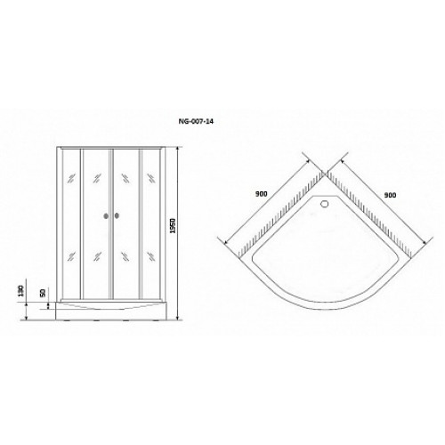 Niagara Душевой уголок NG- 007-14 BLACK