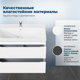 Aquanet Мебель для ванной Джейн 2.0 100 Flash подвесная белый сатин