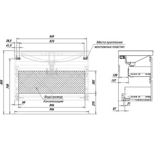 Aquanet Мебель для ванной Джейн 2.0 100 Flash подвесная белый сатин
