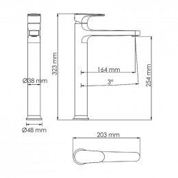 Смеситель для раковины WasserKRAFT Neckar 2103H золото