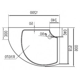 Cezares Душевой поддон TRAY-A-TRIUMPH-RH-120/90-15-W-R