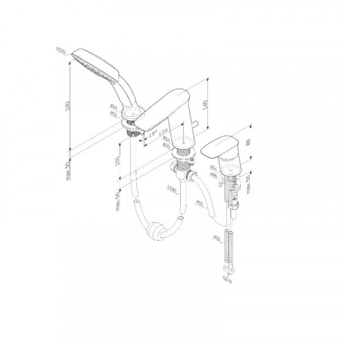 Смеситель на борт ванны Am.Pm Inspire V2.0 F50A01300 хром