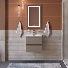 BelBagno Тумба с раковиной Kraft 39-50 подвесная Бежевый матовый с раковиной BB-8099-3-50