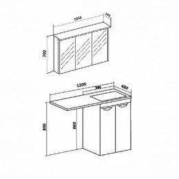 Runo Мебель для ванной Лира 120 L белая