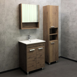 Зеркальный шкаф Comforty Марио-60 00-00004158 дуб темный