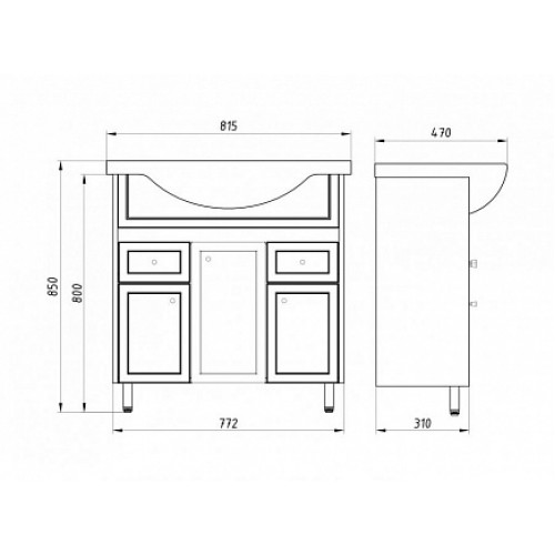 ASB-Mebel Мебель для ванной Орхидея 80 белое дерево