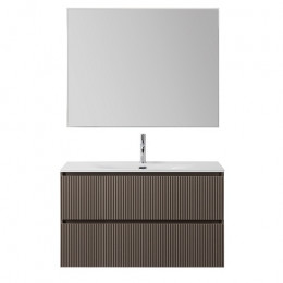 BelBagno Тумба с раковиной Uno 100 подвесная Бежевый матовый с раковиной BB-8099-100