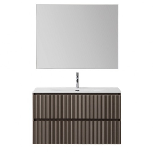 BelBagno Тумба с раковиной Uno 100 подвесная Бежевый матовый с раковиной BB-8099-100