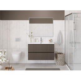 BelBagno Тумба с раковиной Uno 100 подвесная Бежевый матовый с раковиной BB-8099-100