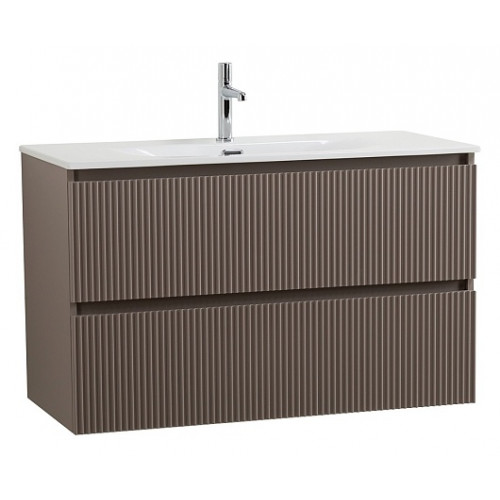BelBagno Тумба с раковиной Uno 100 подвесная Бежевый матовый с раковиной BB-8099-100