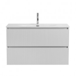 BelBagno Тумба с раковиной Uno 100 подвесная Bianco Opaco с раковиной BB-8099-100