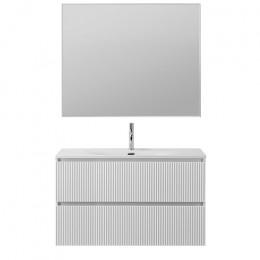 BelBagno Тумба с раковиной Uno 100 подвесная Bianco Opaco с раковиной BB-8099-100