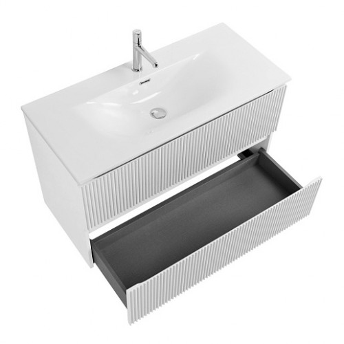 BelBagno Тумба с раковиной Uno 100 подвесная Bianco Opaco с раковиной BB-8099-100