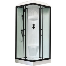 Royal Bath Душевая кабина HP RB 90HP6-WT-BL 90x90 стекло прозрачное профиль черный матовый