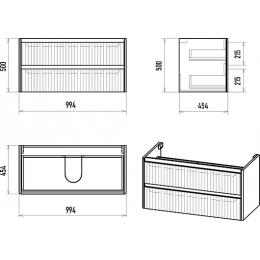 Brevita Тумба с раковиной Riva 100 подвесная белая