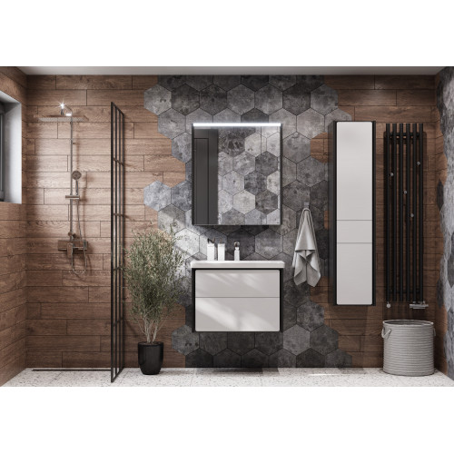 Зеркальный шкаф Roca Ronda 70см, ZRU9302969 белый глянец/антрацит, с подсветкой