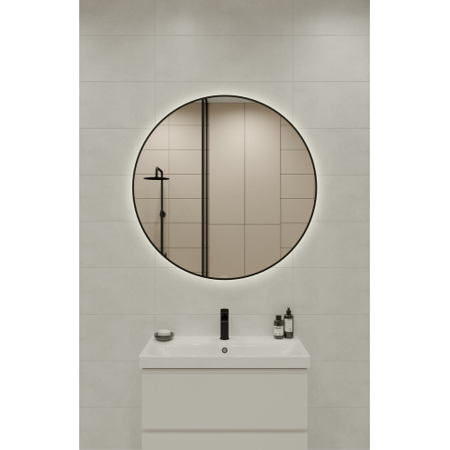 Зеркало ECLIPSE smart 100x100 в черной рамке