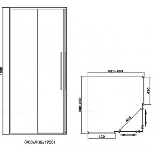 Душевой уголок RGW SV-31 32323199-11 90x90 см квадратный хром