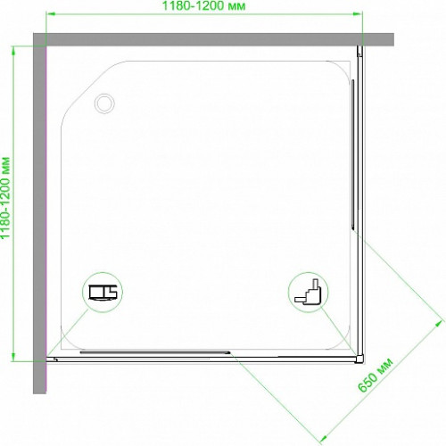 Royal Bath Душевой уголок RB 1212HPD-T-BL 120х120х185