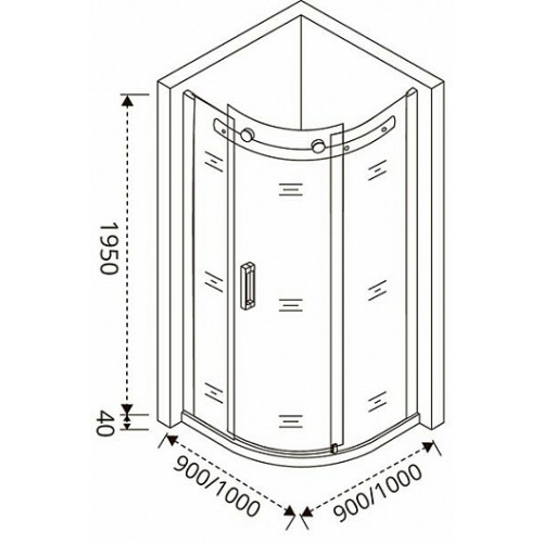 Good Door Душевой уголок Galaxy R-90-C-B