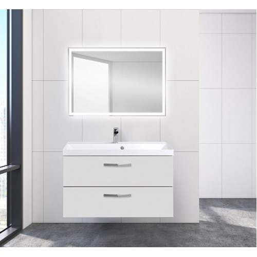 BelBagno Тумба с раковиной AURORA 900 Bianco Opaco, ручки хром