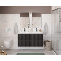 BelBagno Тумба с раковиной Uno 120 с 2 чашами подвесная Темно-Серый матовый с раковиной CZR-8073-120-2