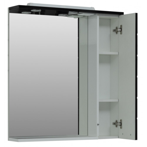 Зеркало-шкаф Aquanet Сити 85 00170560 белый / черный