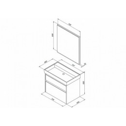 Aquanet Мебель для ванной Nova Lite 75 2 ящика, дуб рустикальный