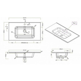 BelBagno Тумба с раковиной KRAFT 800 Rovere Tabacco