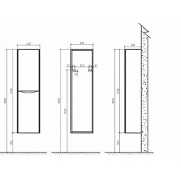 BelBagno Пенал для ванной ANCONA-N 1500 L Bianco Lucido