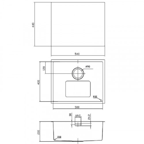 Мойка для кухни Iddis Edifice EDI54S0i77, 54 х 44 см, нержавеющая сталь