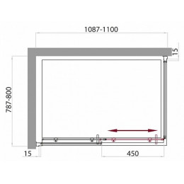 BelBagno Душевой уголок UNO-AH-1-110/80-C-Cr