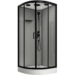 Royal Bath Душевая кабина FATO RB 90HK-TG-BL 90x90 стекло прозрачное профиль черный матовый