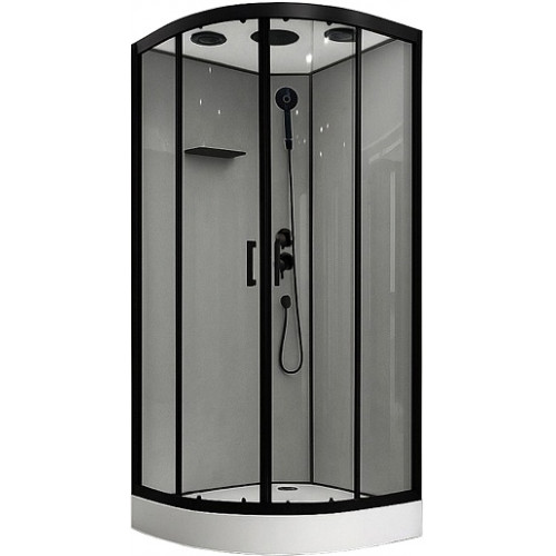 Royal Bath Душевая кабина FATO RB 90HK-TG-BL 90x90 стекло прозрачное профиль черный матовый