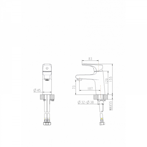 Смеситель для умывальника Bravat Vega F1119177CP