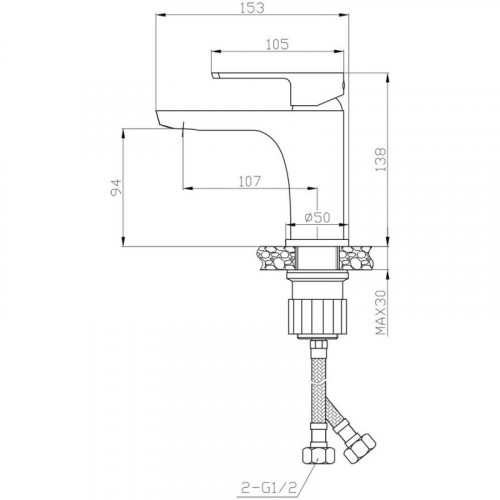 Смеситель для раковины Rossinka RS50-12 хром