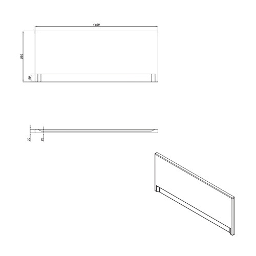 Панель для ванны фронтальная UNIVERSAL TYPE 1 140