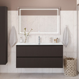 BelBagno Тумба с раковиной Uno 120 подвесная Темно-Серый матовый с раковиной BB-8099-120