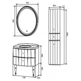 Зеркало 1Marka Pearl 70*95 Light, с подогревом