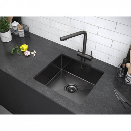 Мойка для кухни Paulmark Lassan PM304444-GM 44х44 вороненая сталь