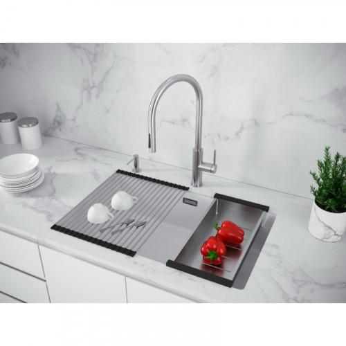 Мойка для кухни Paulmark Lumi UNI-SKEW LU74SK-WH 74x44 белый