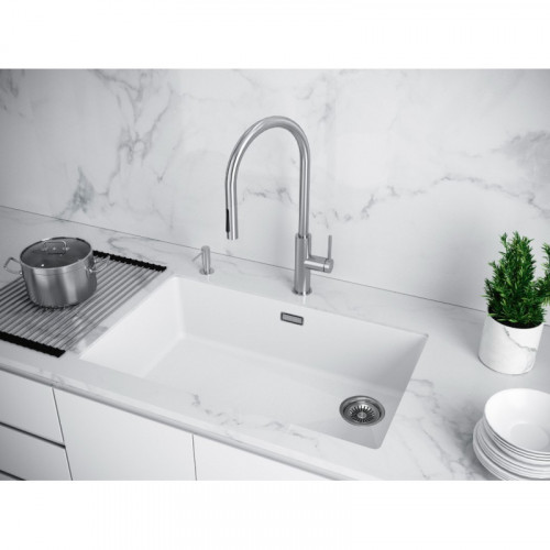 Мойка для кухни Paulmark Lumi UNI-SKEW LU74SK-WH 74x44 белый