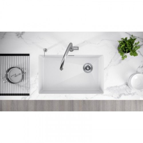 Мойка для кухни Paulmark Lumi UNI-SKEW LU74SK-WH 74x44 белый