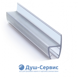 Уплотнитель для душевой кабины 6 мм Ч-образный U1588 длина 2,2 м лепесток 15 мм