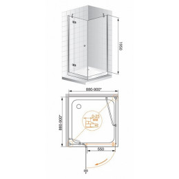 Cezares Душевой уголок VERONA-W-A-1-90-C-Cr