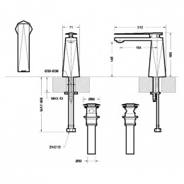 Смеситель для раковины Bravat Diamond F118102C-ENG