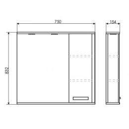 Зеркальный шкаф Comforty Тулуза 75 R сосна лоредо