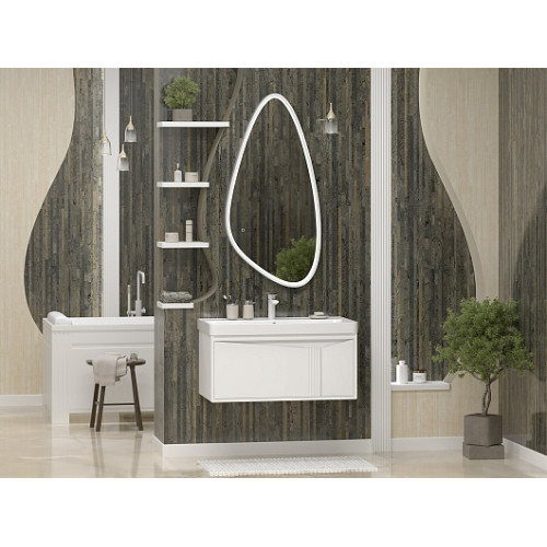 Brevita Тумба с раковиной Cascade 90 подвесная белая