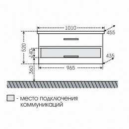 СанТа Тумба с раковиной Виктория 100 NEW подвесная