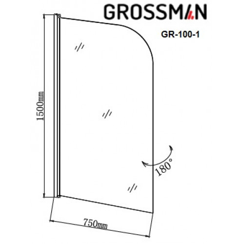 Grossman Шторка для ванны GR-100/1